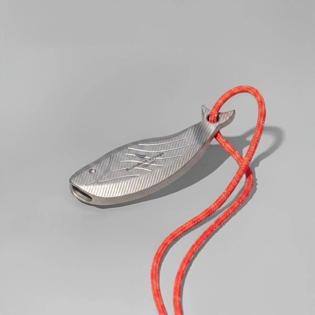 Solid Titanium Fish Shaped Emergency Survival Whistle, Compact Outdoor EDC Safety Gear