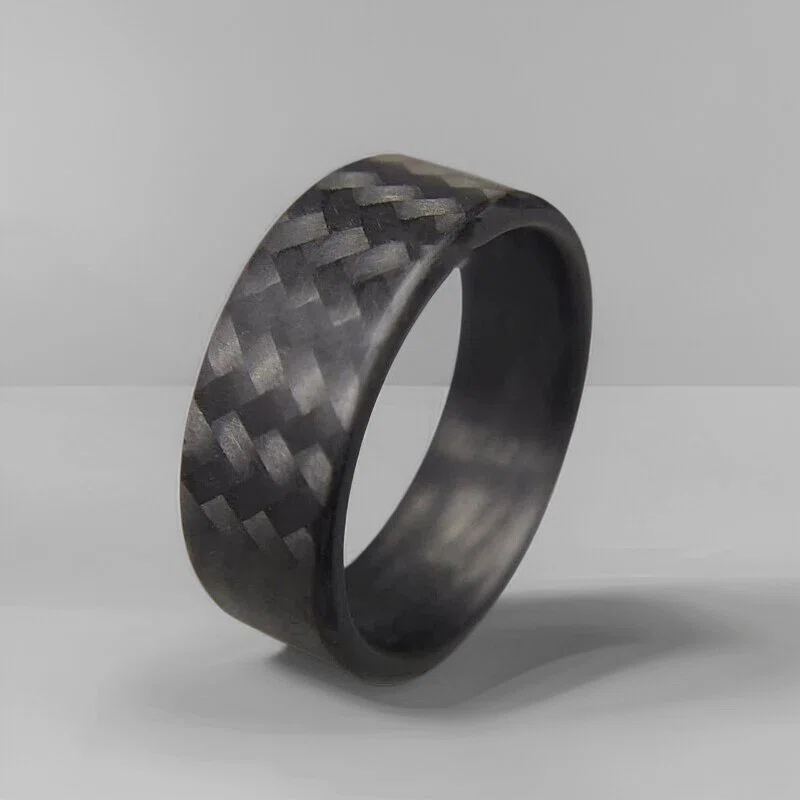 Twilled Carbon Fiber Black Ring